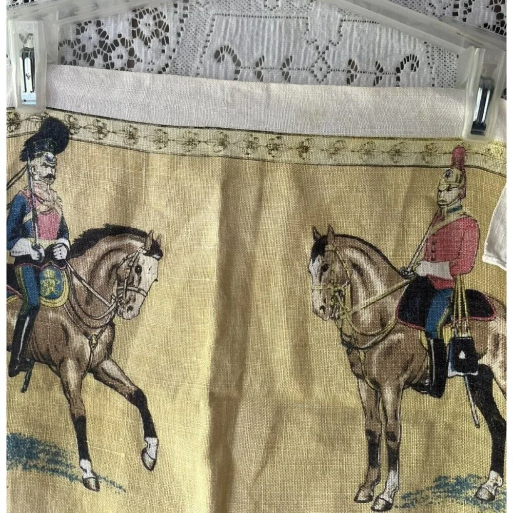 Vintage‎ Irish Cabin Linens Royal Cavalry Ireland Linen Victorian Tea Towel